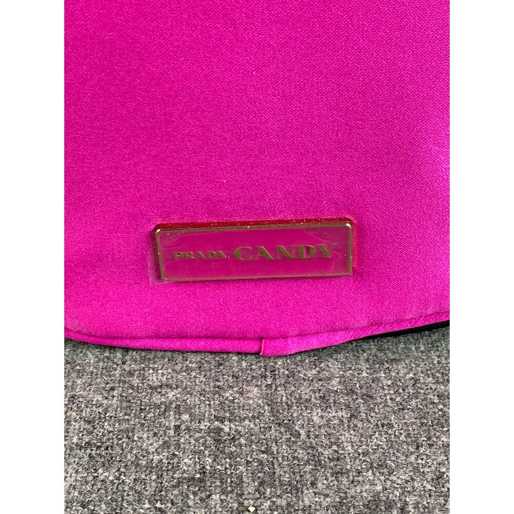 PRADA CANDY TRAVEL Cosmetic Toiletry Bag Pink Round Zip Pouch Case - Picture 2 of 8